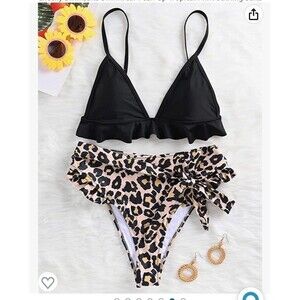NWT: Leopard Bikini Set size XL swimsuit swimwear